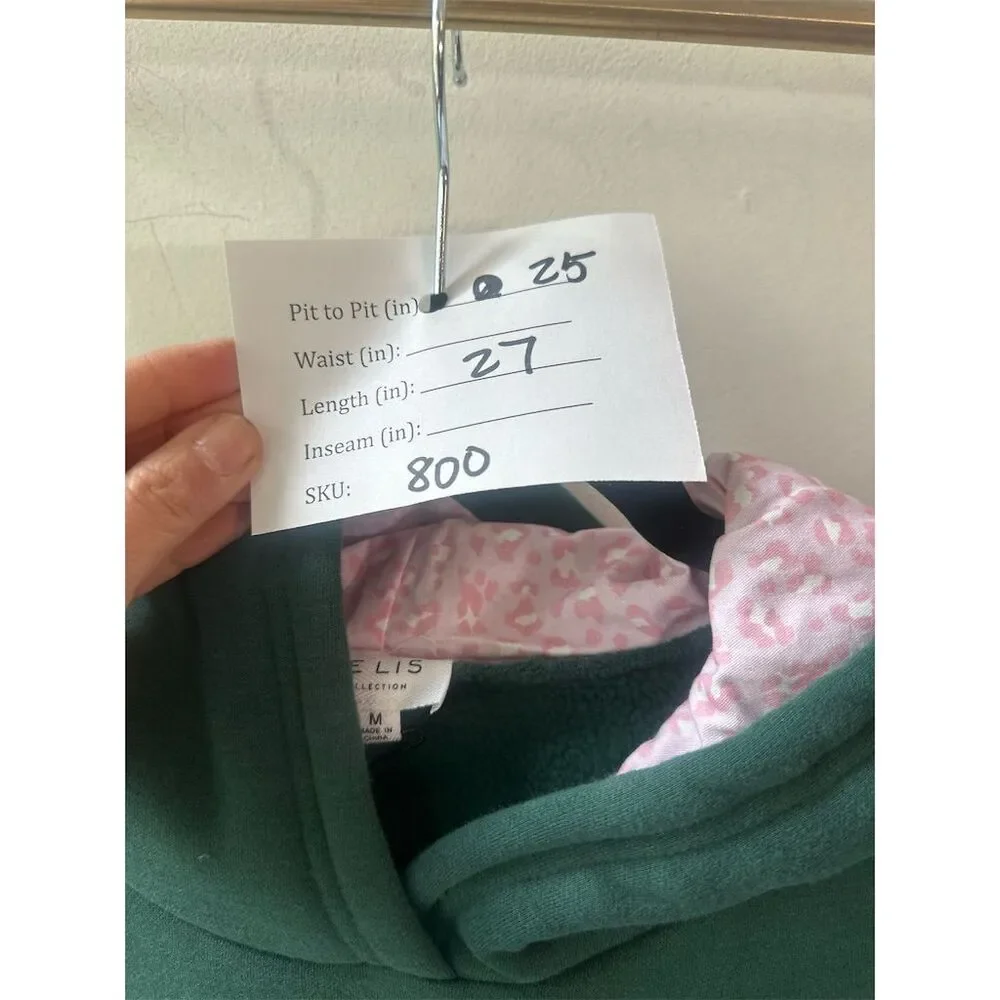 Le Lis Women's Cherry Graphic Oversized Hoodie Green Size M Casual Fall